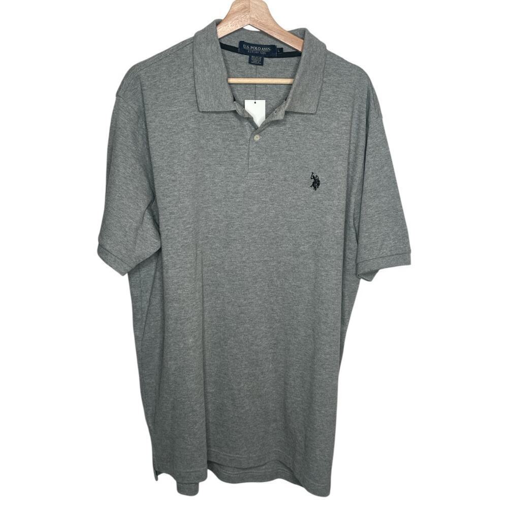 U.S. Polo Grey Short Sleeve Embroidered Polo Shirt Men's Size L